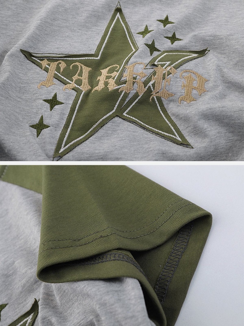 Vert  T Shirts Aelfric Eden Star Printing Drawstring Tee - XFQ-5291008